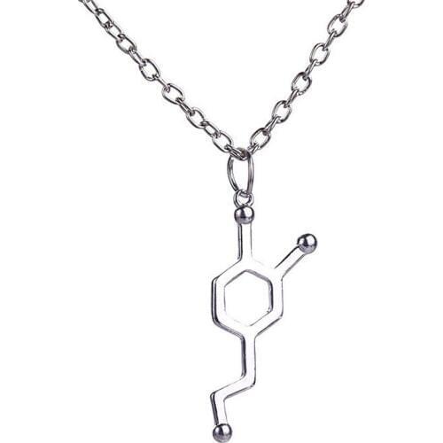 Dopamine Molecular Structure Pendant Scientific and Chemical Molecular Structure Necklace for Women
