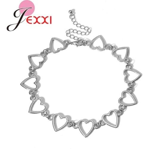 New Arrival Delicate 925 Sterling Silver Hollow Heart Necklaces For Women Simple Fashion Birthday Gifts Jewelry