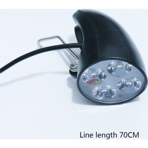 4 LED 36V 48V EBike Light Scooter Lamp Electric Bicycle Front Headlight Ultra-Bright Spotlight With Horn Drop Ship