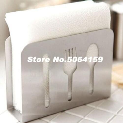 Stainless Steel Napkin Rack Box Tissue Holder Cutlery Floral Hollow-Out Design