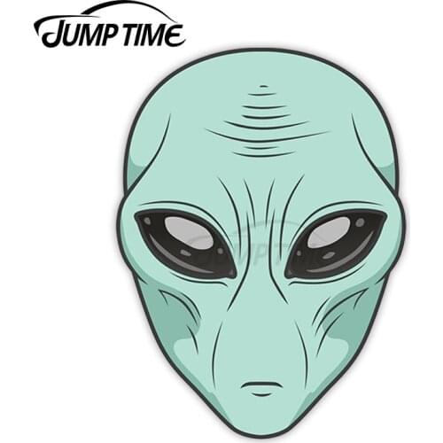 Jump Time for Grey Alien Face Space Vinyl Stickers Sticker Laptop Luggage Waterproof Car Styling Accessories