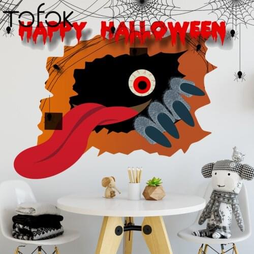 Tofok Halloween 3d Three-dimensional Wall Stickers Witch Claw Spider Web Holiday Background Wall Decoration Creative Stickers