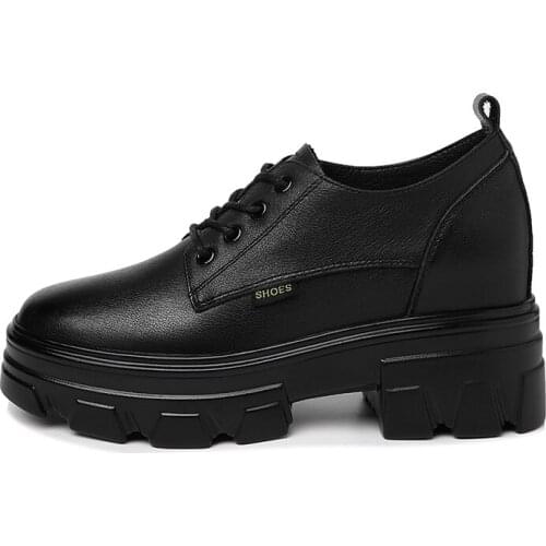 Round Toe Thick-Heeled Shoes, Internally Increased Solid Color WomenS Shoes, Waterproof Platform WomenS Shoes