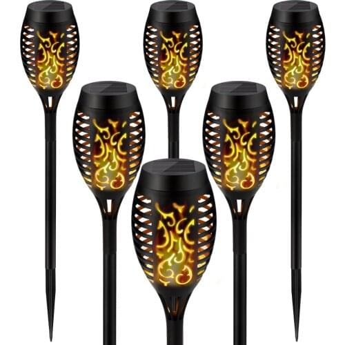 Solar Outdoor Flame Torch LED Lights 12-96LEDs Flickering Lighting Garden Decoration Lamp 4PCS Waterproof Landscape Lawn Light