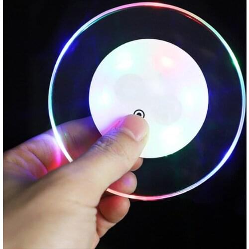 Ultra-Thin Acrylic Crystal LED Light Coaster Cocktail Flash Bar Bartender Lighting Base Lamp Placemat For Dining Kitchen Table