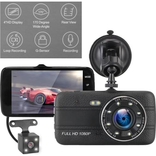 LEEPEE Dual Lens Dash Cam 4" Car DVR G-sensor Auto DashCam Auto Accessories HD 1080P Video Recorder Camera 170° Wide Angle
