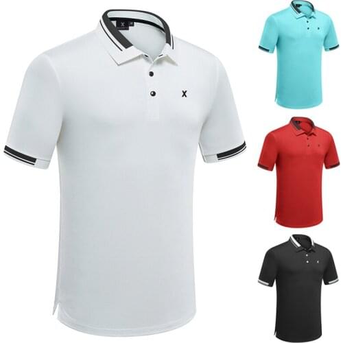Golf High-Quality Clothing Short-Sleeved Breathable Sports and Leisure Outdoor PoloT-Shirt Polyester Stretch Mens Clothing