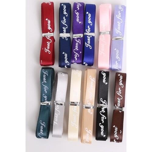 10yard/lot Printed"Just For You" Poly Silk Satin Ribbon DIY Apparel Sewing & Fabric Garment & Wedding Party Supplies