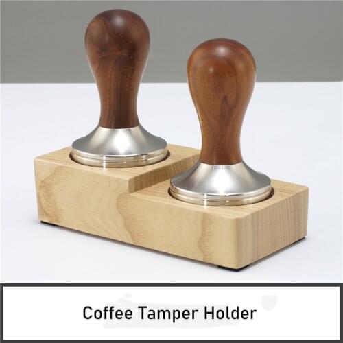53/58mm Wood Coffee Tamper Holder Espresso Tamper Mat Stand Coffee Maker Support Base Rack Coffee Accessories for Barista