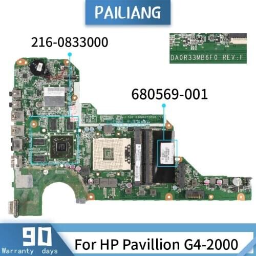 680569-001 For HP Pavillion G4-2000 DA0R33MB6E0 SLJ8E 216-0833000 Mainboard Laptop motherboard tested OK