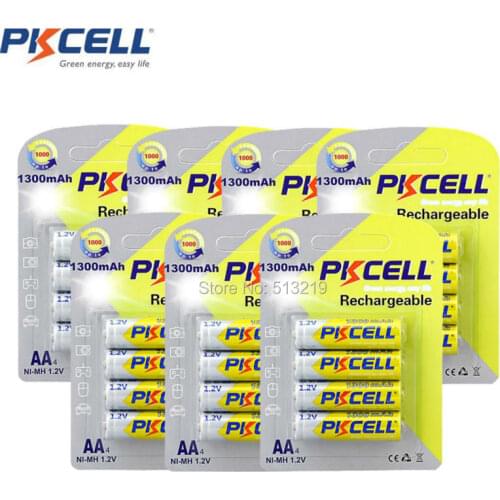 28Pcs/7Cards AA Rechargeable Battery 1.2V NIMH 1300mah Battery 1000Cycle Time For Toy And Flashlight