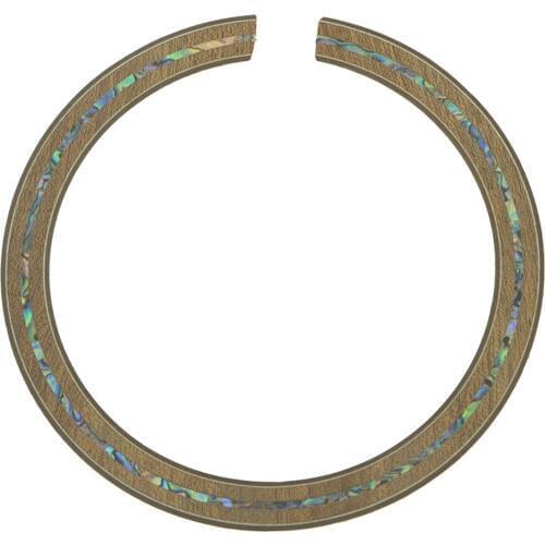 KAISH Acoustic Guitar Soundhole Sapelli Rosette with Full Abalone Shell Inlay 110mm*12mm*0.8mm