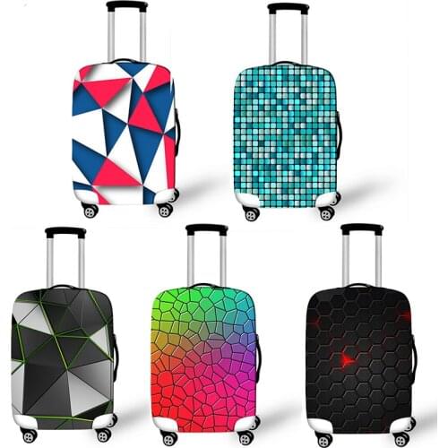 Geometric Travel Bag Cover Dust-proof Suitcase Protective Cover Pink Trolly Luggage Case Protector Portable Travel Accessories