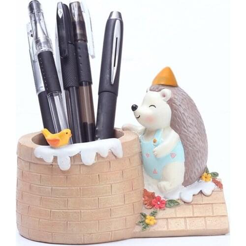 MLGB Cartoon Hedgehog Flower Pot for Succulent Plants Desktop Planters Pencil Holder Mini Bonsai Home Garden Decoration