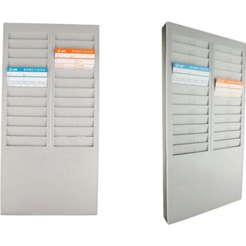 Time Card Rack Time Card Holder with 24 Slots Plastic Wall Mounted Cards Holder for Time Card Machine Attendance Recorder