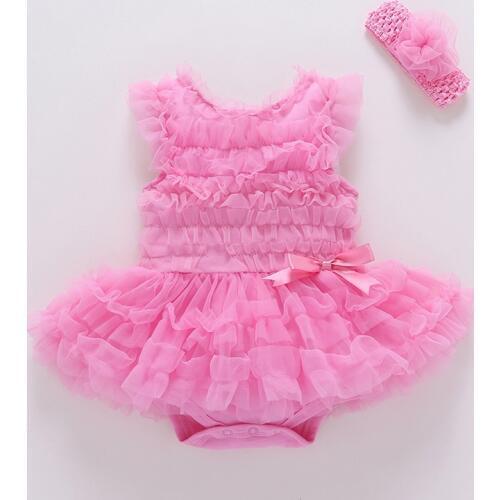 DOLLMAI reborn baby dolls clothes pink/white fairy pleated dress with new design hairpin for 50-57cm dolls accessories