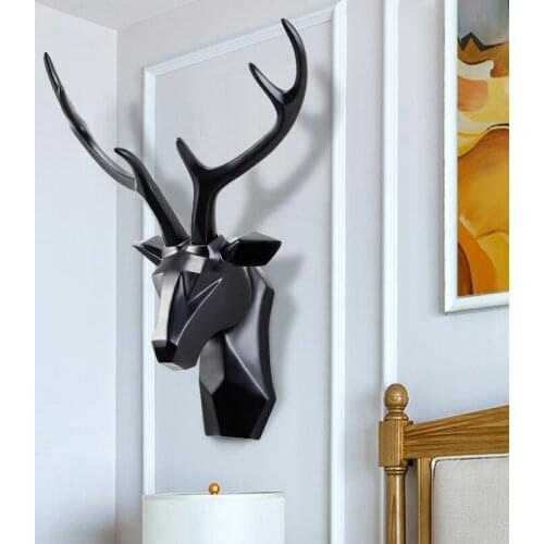 Home Decor,Large Size,Deer Head,Statue,Wall Decoration,Sculpture,Living Room Decorative,Modern Nordic Art,Figurine Miniature