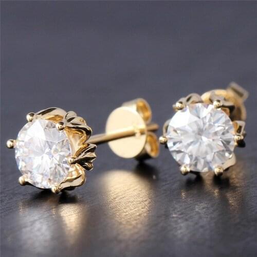 Huitan Creative Cubic Zirconia Ear Stud Piercing Earrings Gold Color Simple Stylish Women Jewelry High Quality Earring for Teens