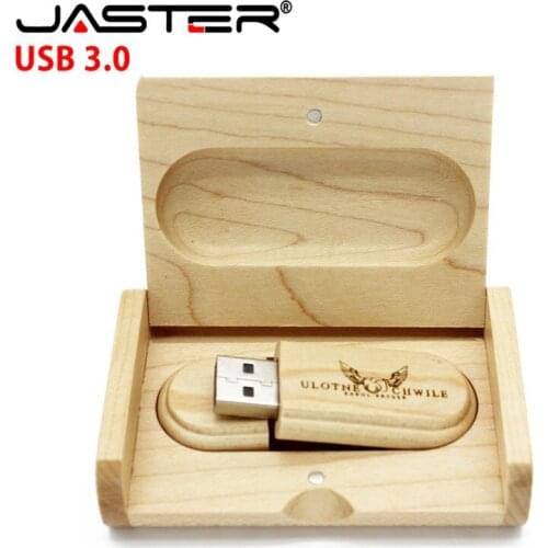 JASTER (1 PCS free LOGO) wooden USB3.0 + packing box usb flash drive pendrive 4GB 8GB 16GB 32GB 64GB photography wedding gift