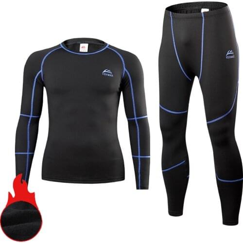 Thermal Fleece Bike Underwear Set Men Winter Bicycle Sportswear Compression Skinsuit Tights Cycling Base Layer Running Suits