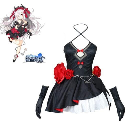Game Azur Lane HMAS Vampire (D68) Cosplay Costume Black Wedding Bride Dress Halloween Costumes For Women