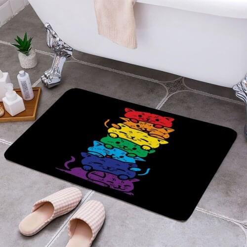 Cat Stack LGBT Pride 3D Print Doormats Rectangle Non-Slip DoorMat Bedroom Kitchen Entrance Print Door rugs Dropshipping