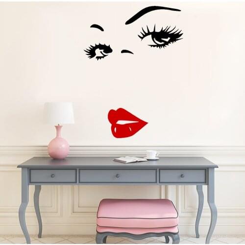 Colorful Beauty salon Wall Decal Decor Vinyl Sticker For Beauty Salon Decoration Wallpaper Wall Stickers Woman Salon Decals