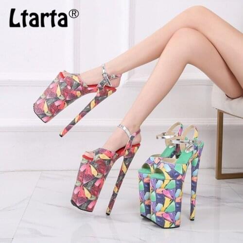 LTARTA Sexy Banquet Stage Performance Pole Dance Sandals Large Size 26CM High Heel Sandals Open Toe Sandals For Women WZ