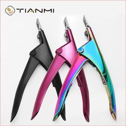 Nail Clipper for Acrylic Nails Special Type U Word False Tips Edge Cutters Manicure Colorful Stainless Steel Nail Art Tools