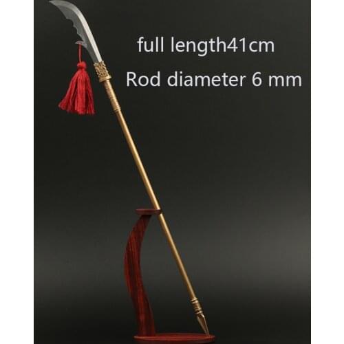 41cm Micro Weapon 1/6 Scale Ancient Qinglong Yanyue Sword Spring And Autumn Broadsword 440c Steel Brass Equipment