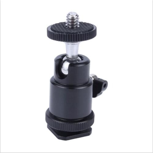 Mini Ball Head Hot Shoe Adapter To 1/4 Mount Screw for DSLR Camera LED Video Camera Tripod 360 Degree DSLR Camera Accessories