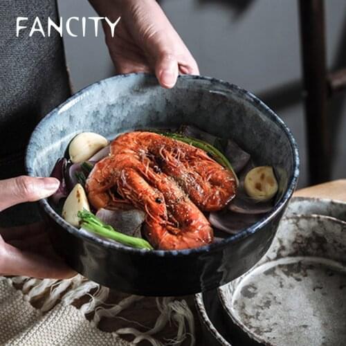 FANCITY Instant noodle bowl special-shaped bowl creative personality deep bowl net red tableware bowl single Japanese household