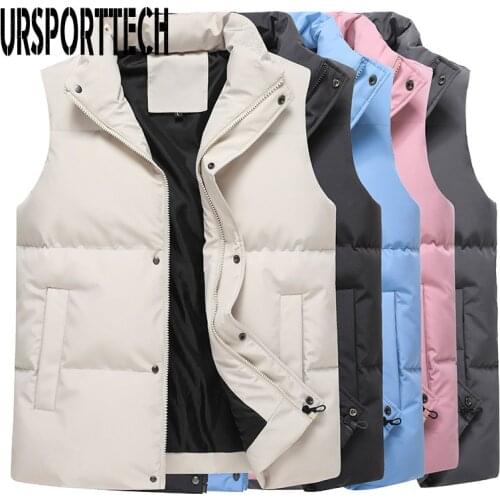Men Vest Jacket Oversizd S-8XL New Autumn Warm Sleeveless Women Jackets Coats Male Winter Casual Waistcoat Solid Couple Vest