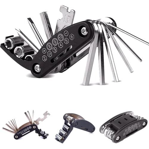 15 In 1 Multi Usage Motorcycle&Bicycle Repair Tools Kit Hex Wrench Nut Tire Repair Key Screwdriver Socket Extension Rod Tool