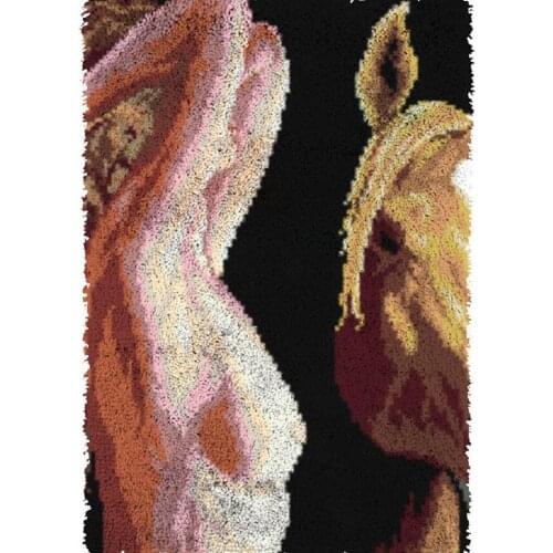 Latch hook kits with Pre-Printed Pattern Canvas for embroidery Knotted carpet kit Carpet embroidery Home decoration Woman