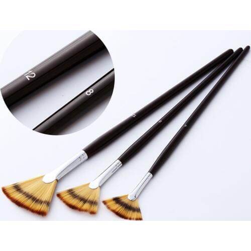 3Pcs Fan shaped Watercolor Paint Brush Set Mixed Hair Copper Tube Gouache Brushes for School Drawing Painting Brush Art Supplies
