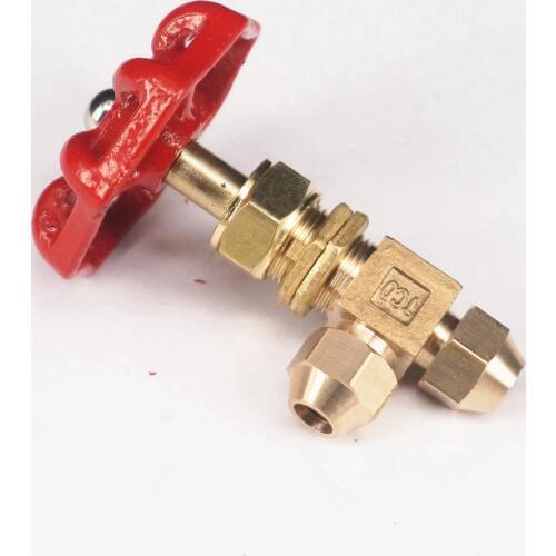 Flare Tube OD 6mm Brass Angle Needle Valve For Kitchen Diesel Stove Methanol oil 143 PSI