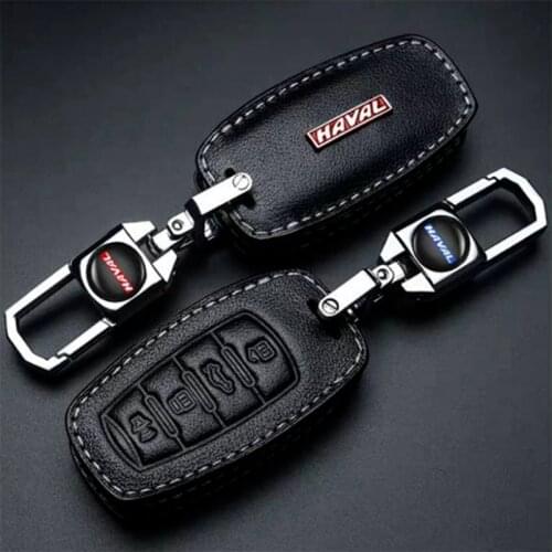 100% New Leather car key case Remote key cover keychain for Haval H9 F7x F7 H5 H4 H2 H6 JOLION F5 M6 H7 H2S Auto Car Accessorie