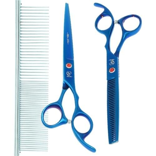 Meisha 7 inch Professional Pet Grooming Scissors Hairdressing Cutting & Thinning Shears Dog Cat Up/Down Curved Tijeras B0023A