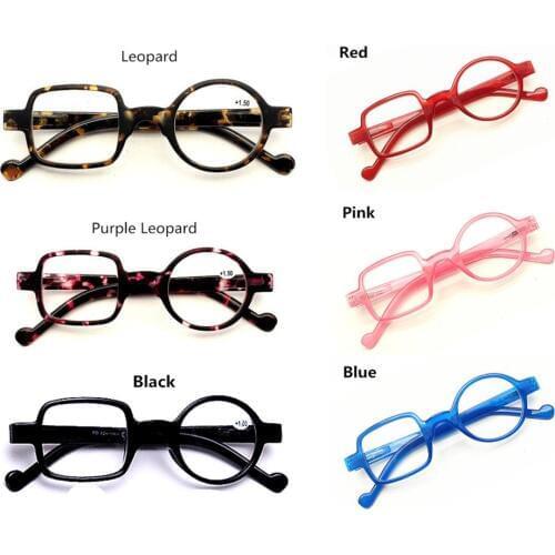 Leopard Asymmetric Cute Men Women Reading Glasses Resin Lenses Hyperopia Frame Eyewear Diopter 0 +1.0+1.50+2.0+2.5~+3.5