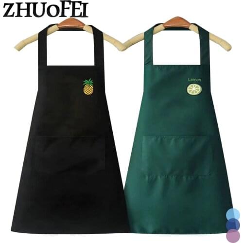 Pure Color Sleeveless Apron for Women Household Kitchen Cooking Accessories PVC Waterproof Cleaning Bib Aprons 65X72CM A0003