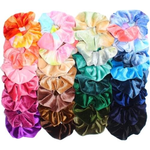 Hair Scrunchies Bulk Accessories Elastic Hair Band Holder Headwear Ties Tie Dye Color Velvet Leopard Neon Women Girls 6pcs/lot