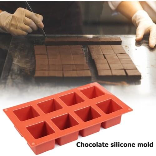8 Holes Silicone Ice Cream Cake Tray Baking Pan Easily Release Chocolate Handmade Soaps Household Bakeware Accessories
