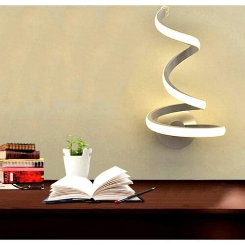1pc Modern Spiral LED Wall Light Acrylic Sconces Lamp Wall Mount TV Background Bedside Lamp for Living Room Bedroom Decoration