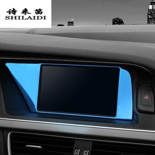 Car Styling Center Control Navigation Screen Protection covers Stickers Trim Panel For Audi A4 B8 A5 Interior Auto Accessories