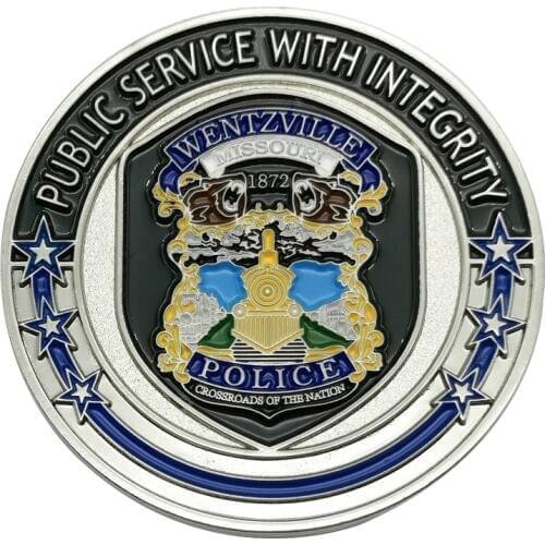 Unique Design Custom Eco Friendly Metal Soft Enamel Epoxy Police Challenge Coin