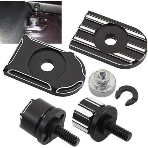 Universal Billet Aluminum Rear Fender Seat Bolt Screw Nut Tab Cover For Harley XL Touring Softail Dyna CVO Models 1996-2019