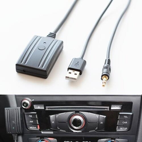 Universal Car 12V Bluetooth 5.0 Car Kit Phone Call Handsfree Adapter Wireless Radio Stereo AUX-IN Aux Cable USB 3.5MM Jack Plug