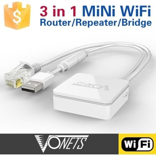 VONETS 2.4G 300Mbps Wifi Router WiFi Range Extender Amplifier Wireless Bridge Portable Wifi Hotspot for Travel AR11N-300