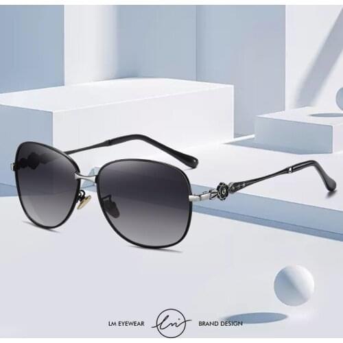 LM Womens Sunglasses Young Style Gradient Polarized Lens Top Quality Luxury Design Ladies Elegant UV400 Lunette De Soleil Femme